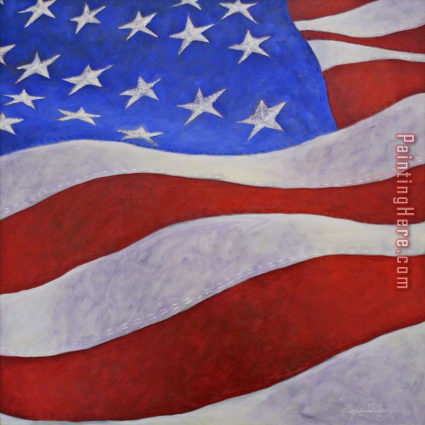 American Flag painting - Unknown Artist American Flag art painting